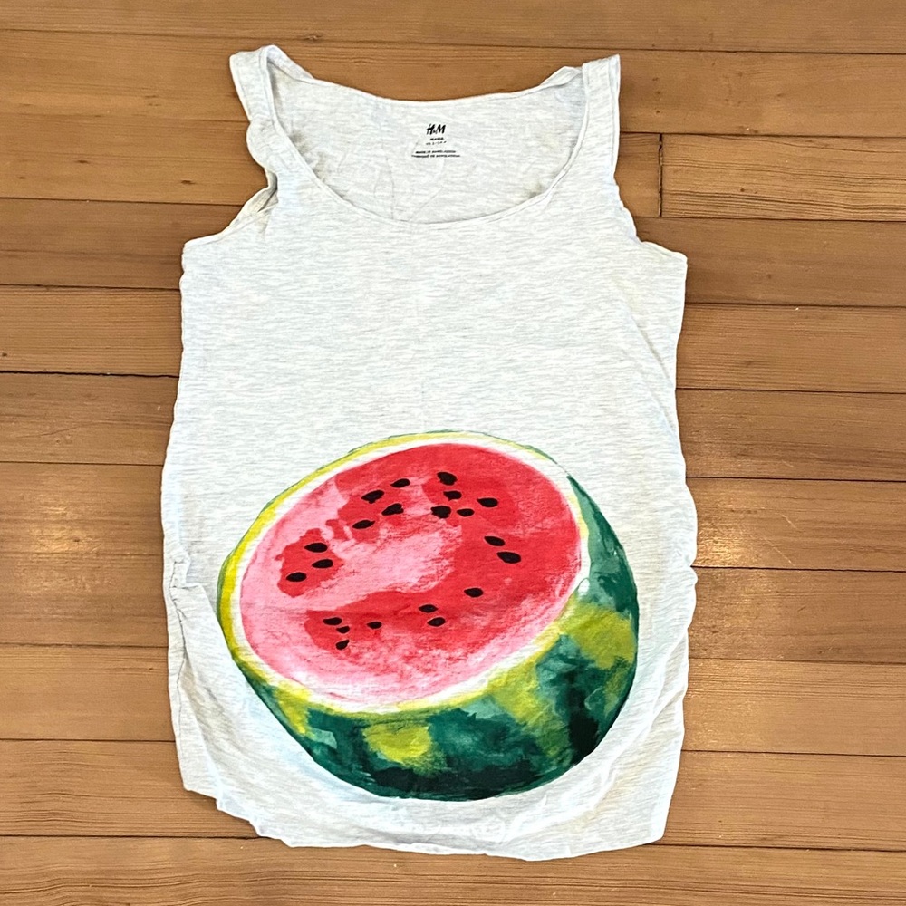 H&M White Tank Top with Watermelon Graphic